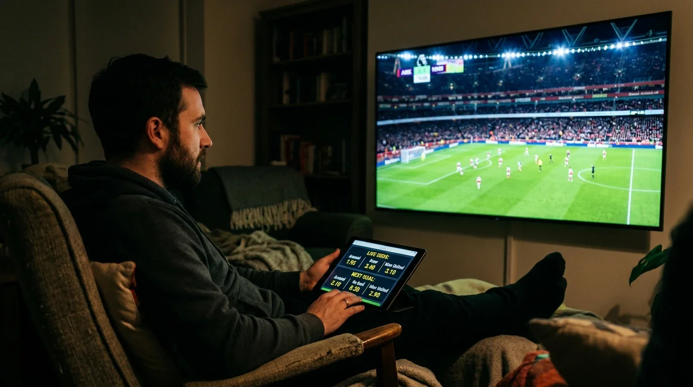 Live betting under en fodboldkamp med odds-analyse i realtid